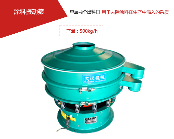 涂料屬于普通不易發(fā)生反應(yīng)的物料，所以涂料振動篩采用的是碳鋼材質(zhì)。